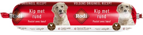 Rodi korv kyckling med nötkött för hund
