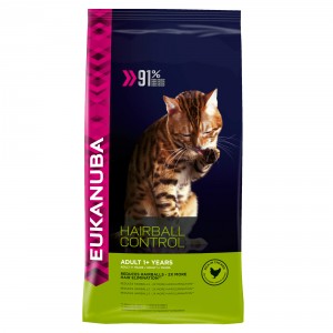 Eukanuba Adult Hairball Control kattfoder med kyckling