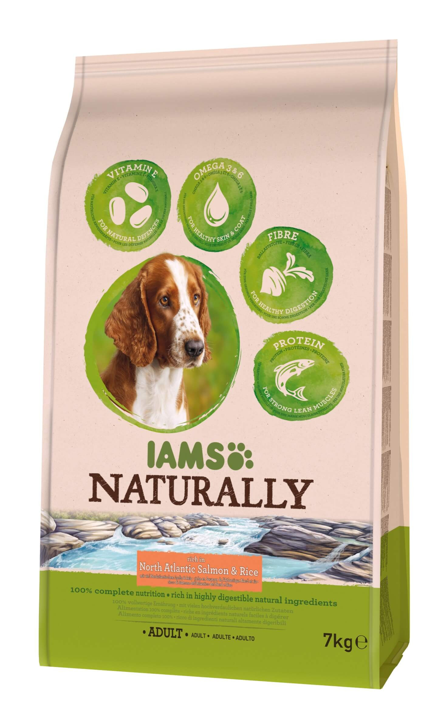 Iams Naturally Adult med lax & ris hundfoder