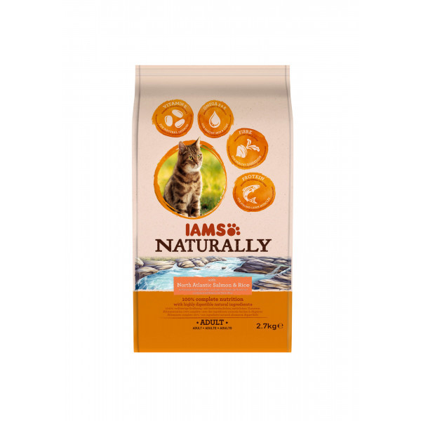 Iams Naturally Adult med lax & ris kattfoder