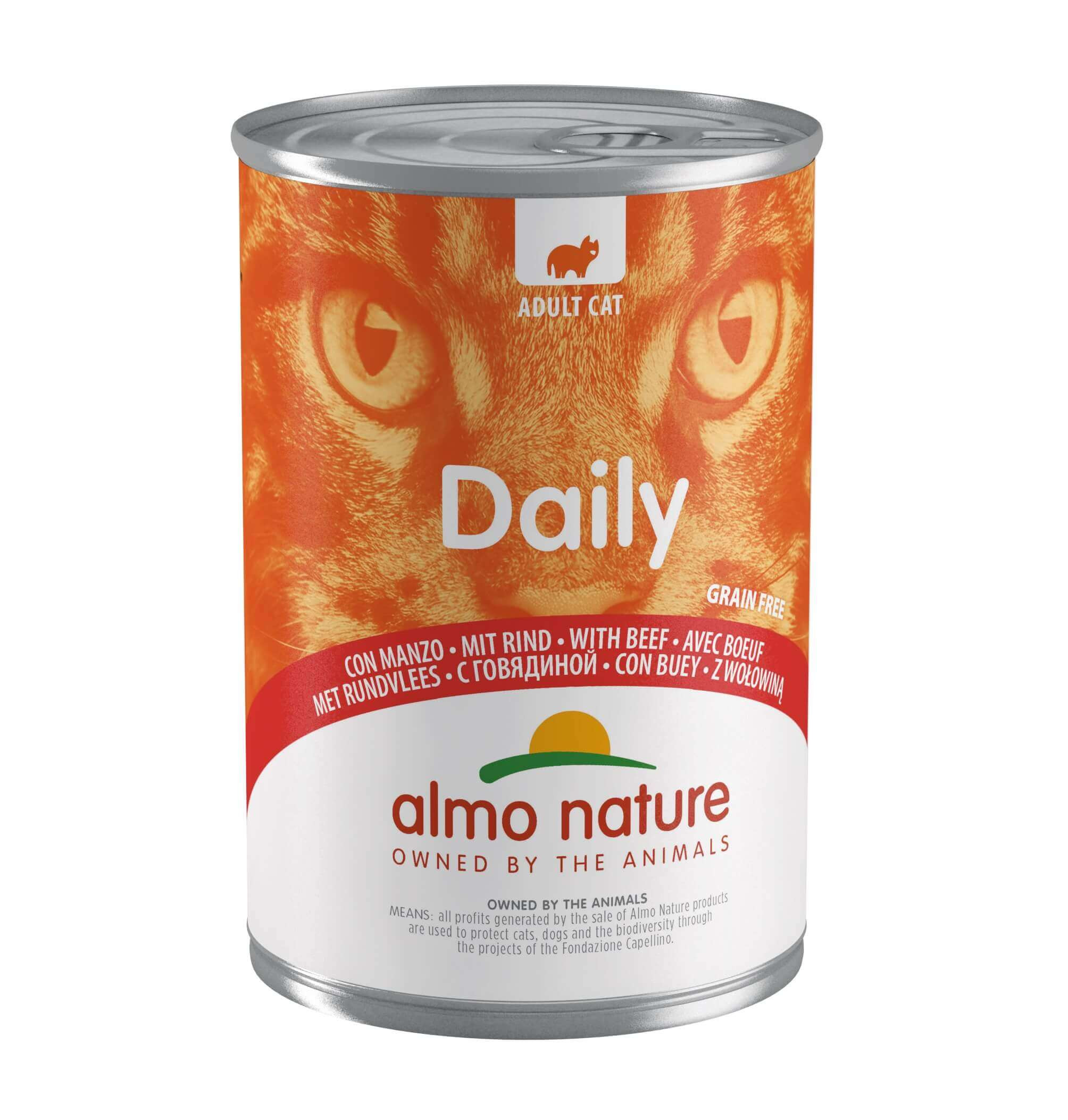 Almo Nature Daily med nötkött våtfoder katt (400 g)