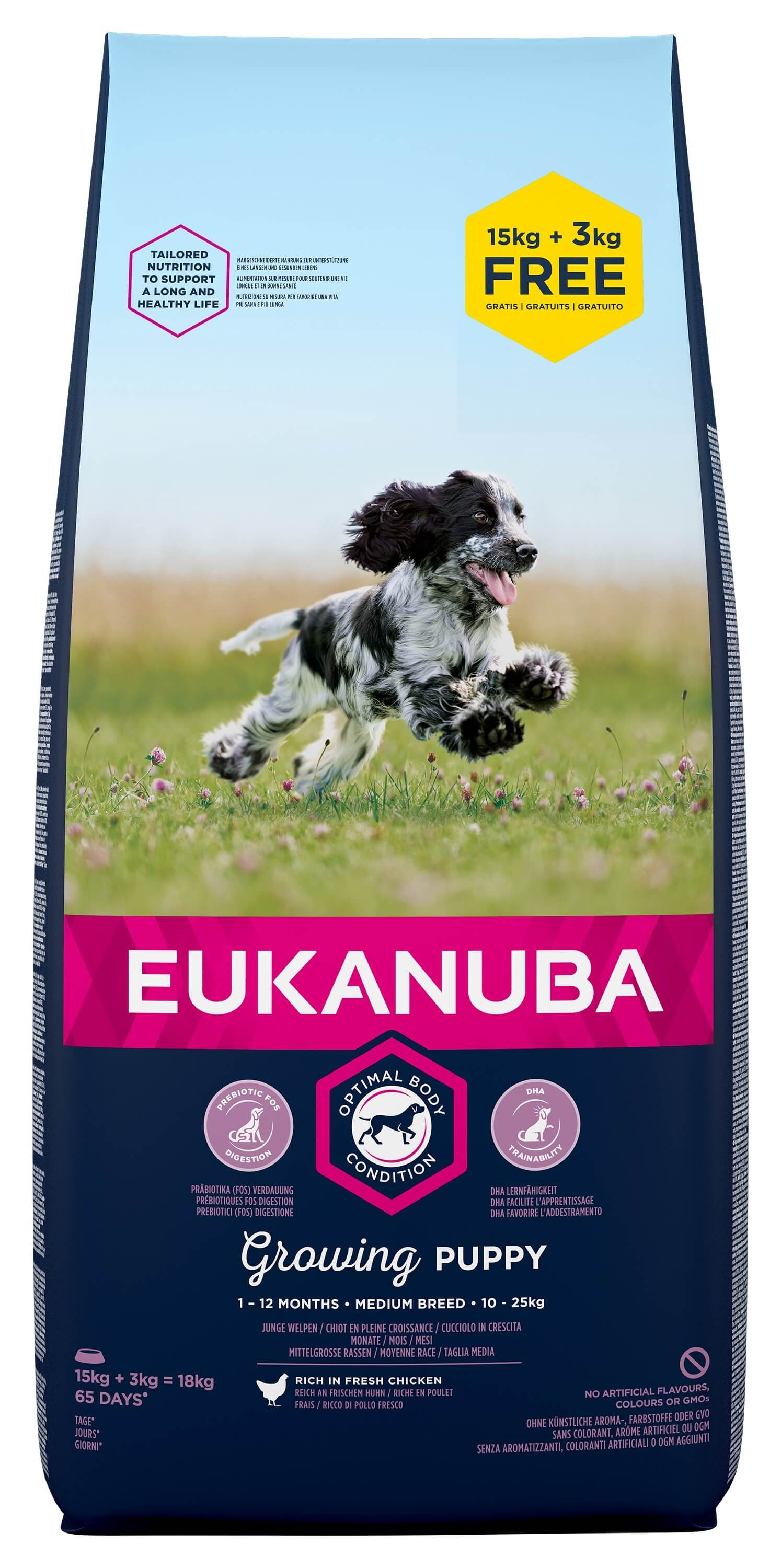 Eukanuba Growing Puppy Medium Breed kip hondenvoer