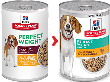 Hill's Science Plan Adult Perfect Weight med kyckling & grönsaker våtfoder hund (burk 363g)