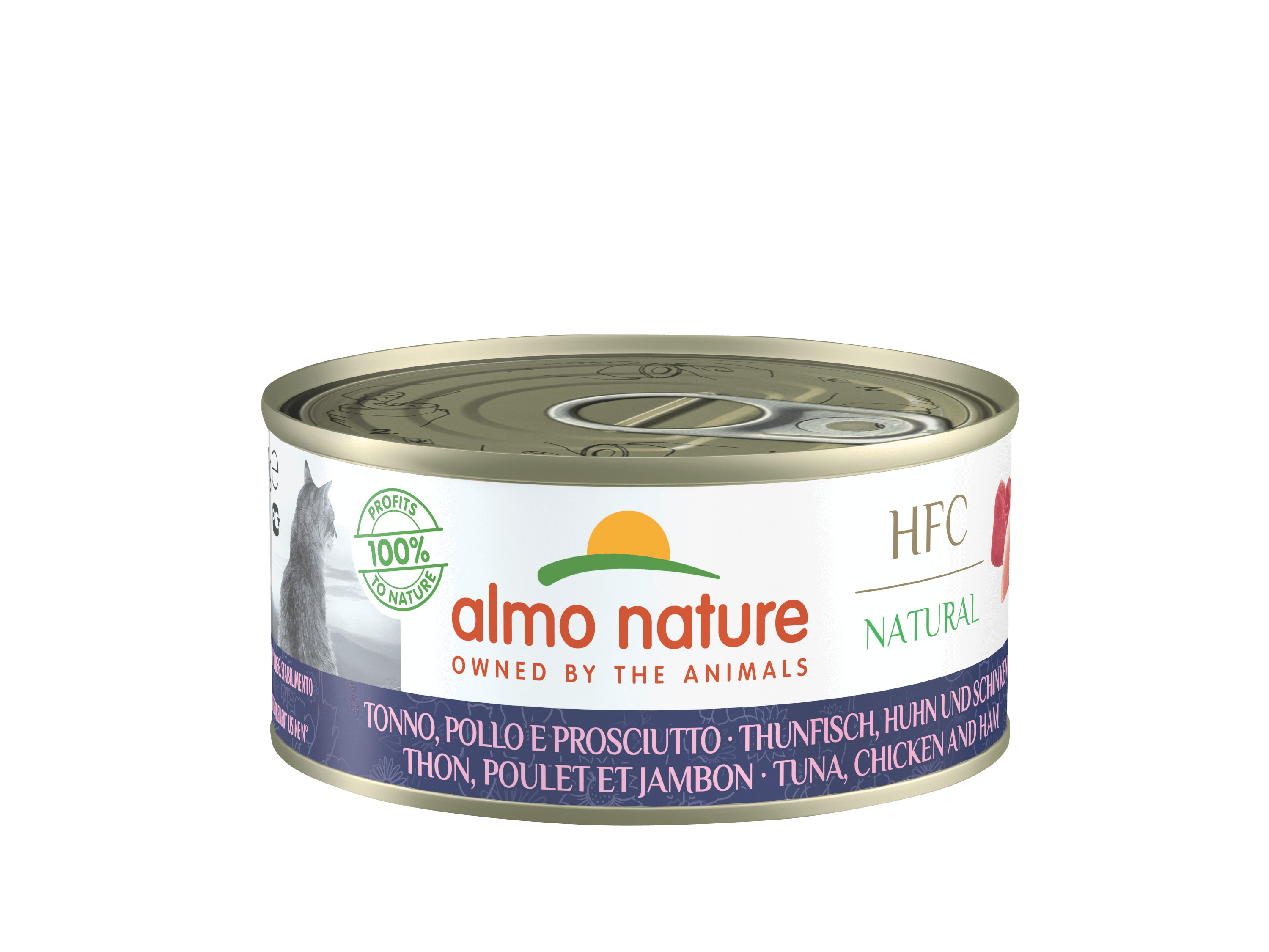 Almo Nature HFC Natural med tonfisk, kyckling & skinka våtfoder katt (150 g)