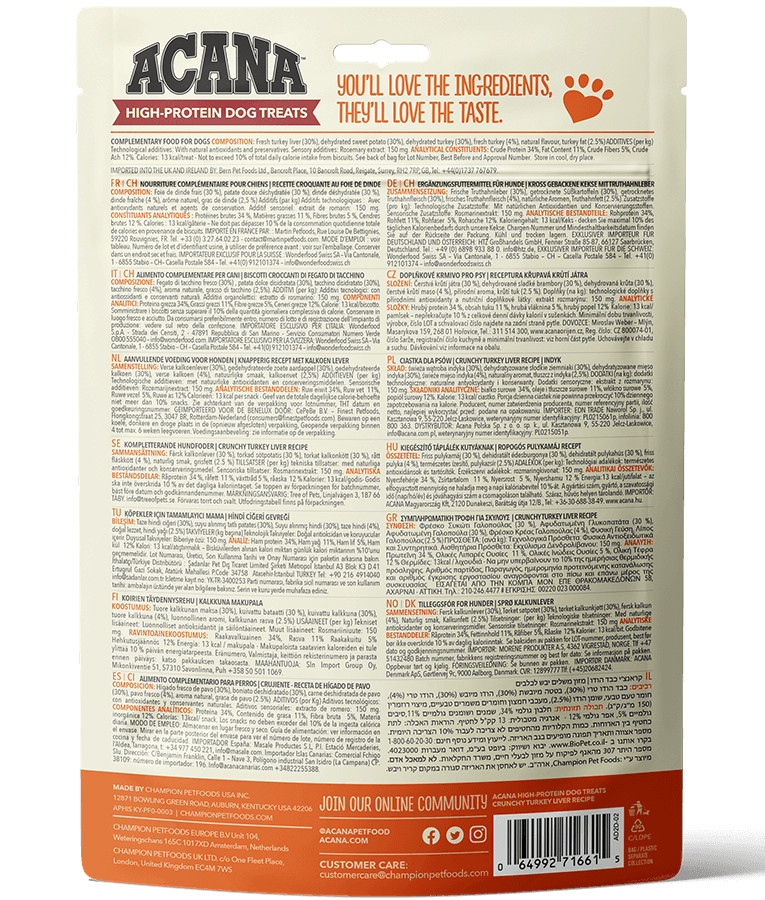 Acana High-Protein dog treat Turkey hondensnack
