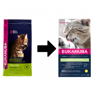 Eukanuba Adult Hairball Control kattfoder med kyckling