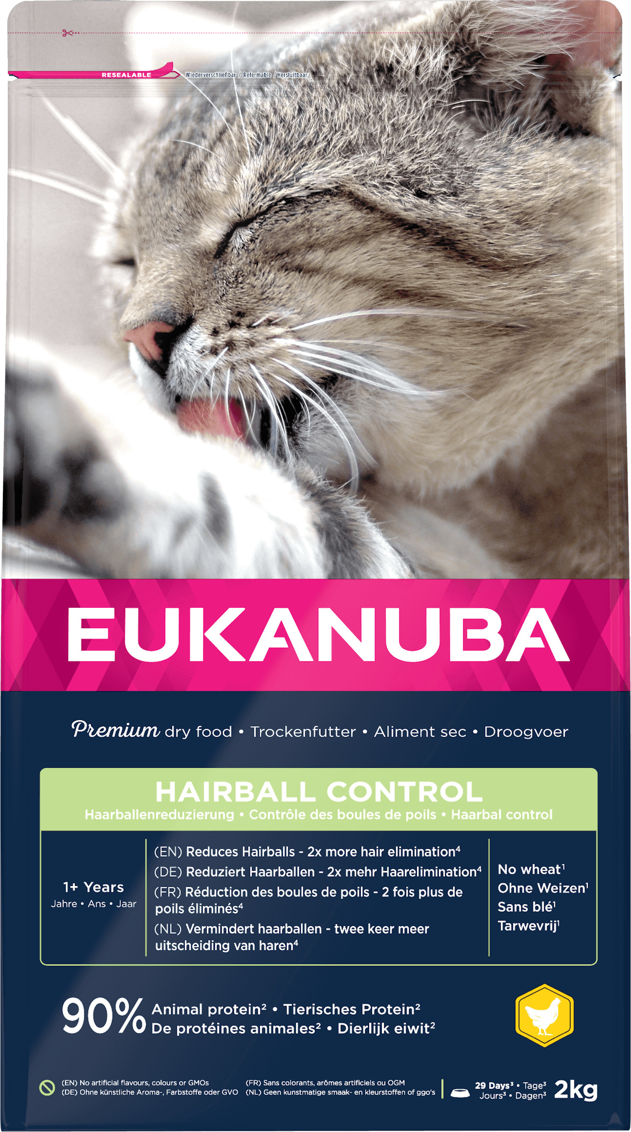 Eukanuba Adult Hairball Control kattfoder med kyckling