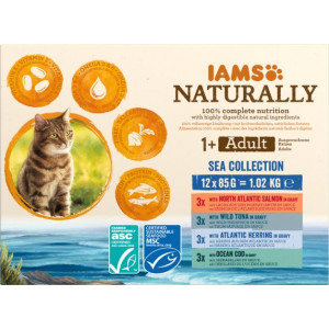 Iams Naturally Adult Sea Collection natvoer kat (12x85gr)