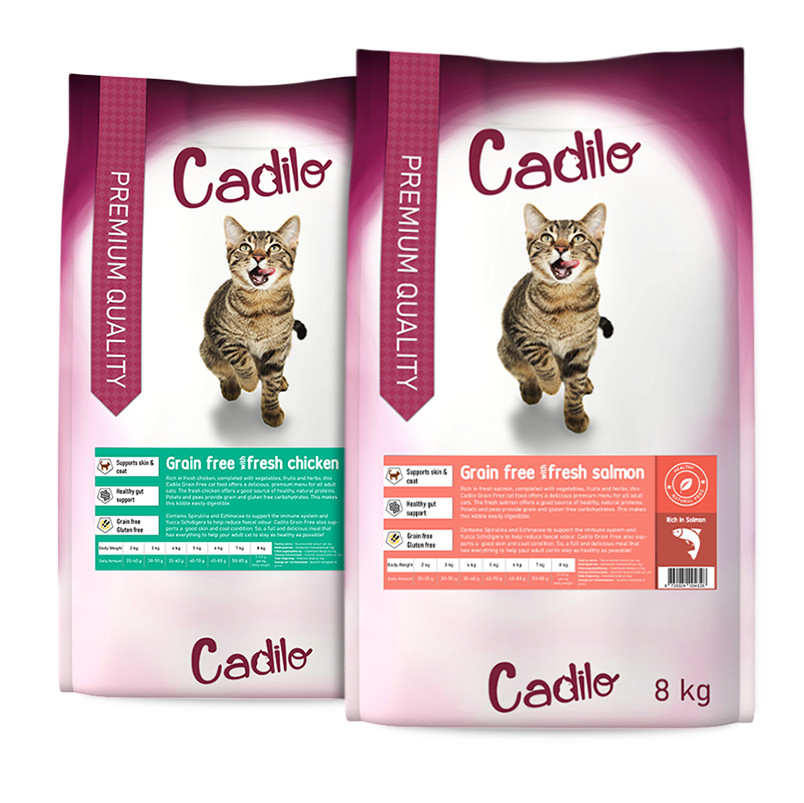 Cadilo Adult w/Fresh Chicken & Salmon probeerpakket - premium graanvrij kattenvoer