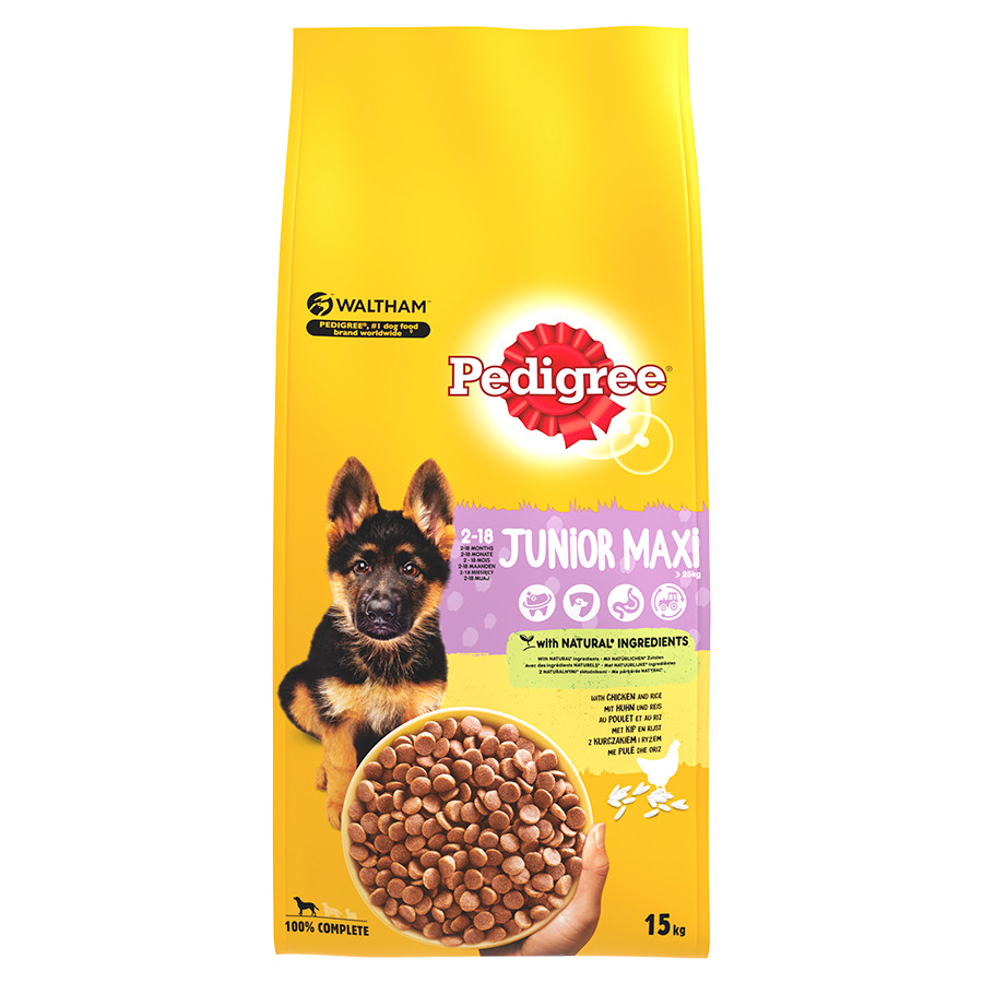 Pedigree Junior Maxi kyckling med ris hundfoder