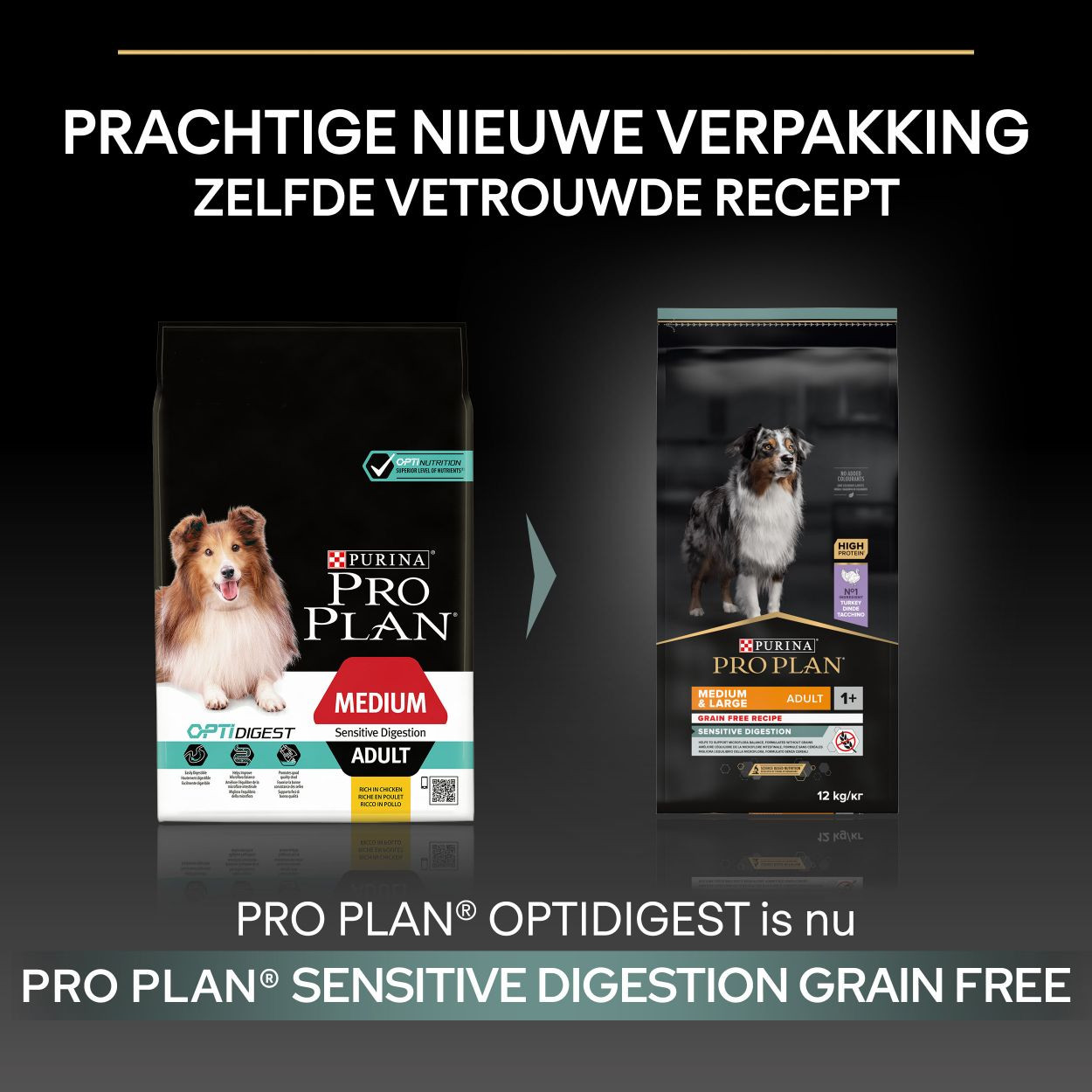 Pro Plan Optidigest Medium & Large Adult Sensitive Digestion Kalkoen Graanvrij hondenvoer