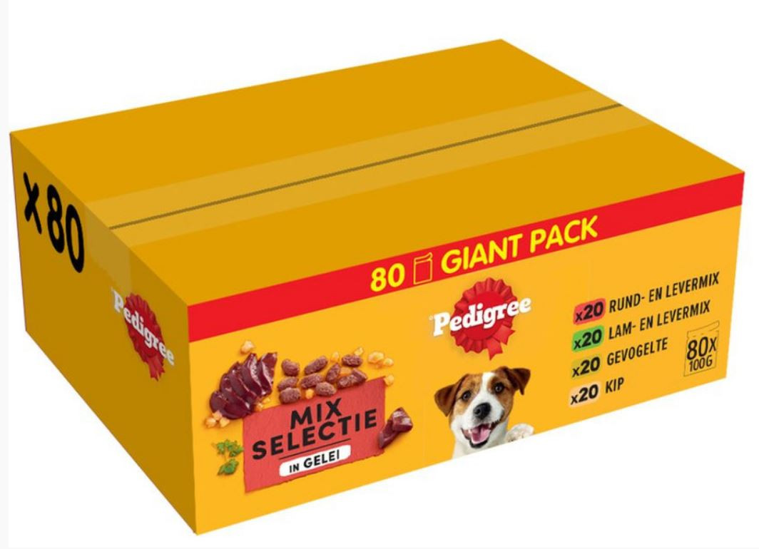 Pedigree Adult Selection in gelei multipack  natvoer hond  (100g)