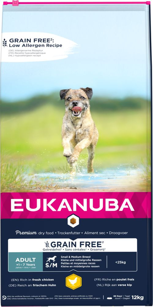 Eukanuba Adult Small & Medium kip graanvrij hondenvoer