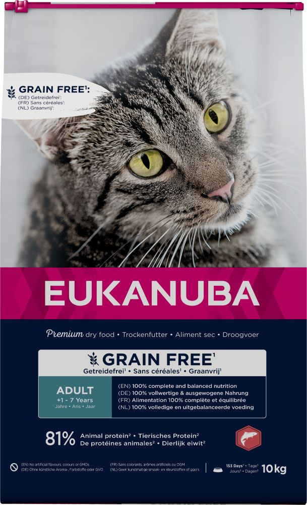 Eukanuba Adult met zalm graanvrij kattenvoer