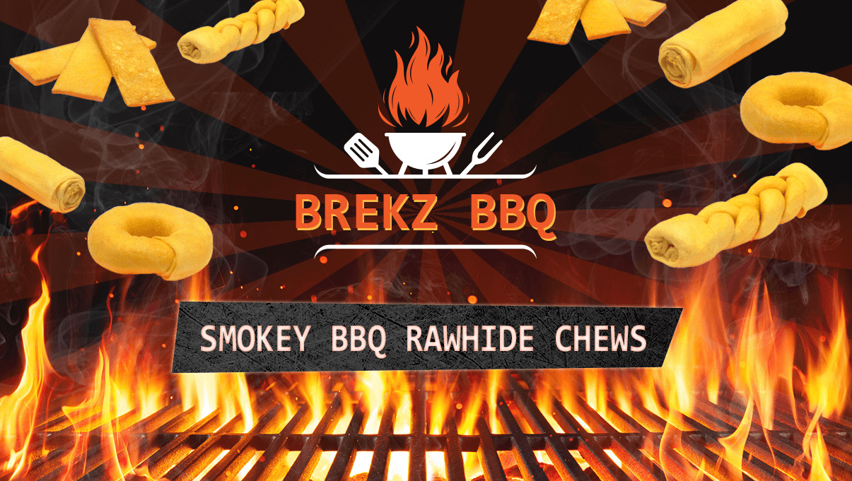 Brekz BBQ Strips råhud tuggsnacks hund (15 cm)