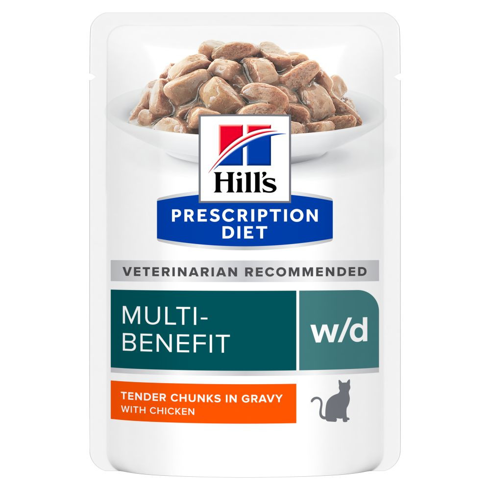 Hill's Prescription Diet W/D Multi-Benefit våtfoder katt med kyckling (måltidspåse)