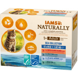 Iams Naturally Adult Sea Collection våtfoder katt (12x85g)