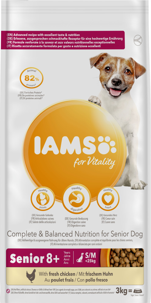 Iams for Vitality Senior Small & Medium Kip hondenvoer