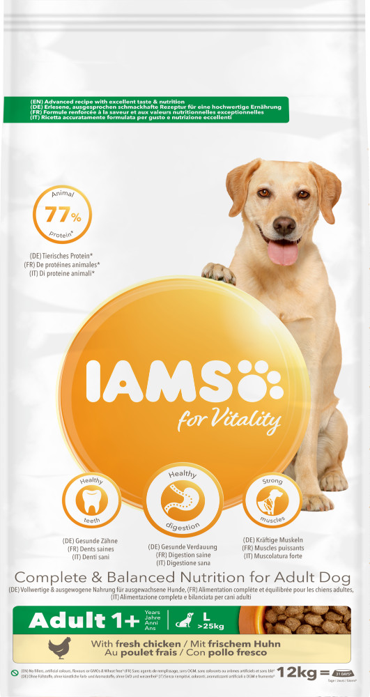 Iams for Vitality Adult Large Kip hondenvoer