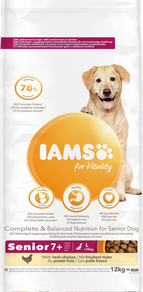 Iams for Vitality Senior Large Kip hondenvoer