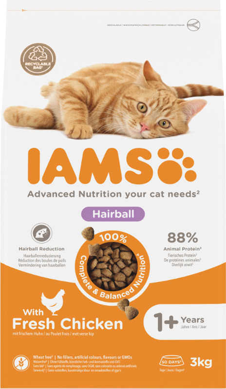 Iams For Vitality Adult Hairball Kattenvoer