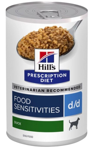 Hill's Prescription Diet D/D Food Sensitivities med anka och ris våtfoder hund (burk)