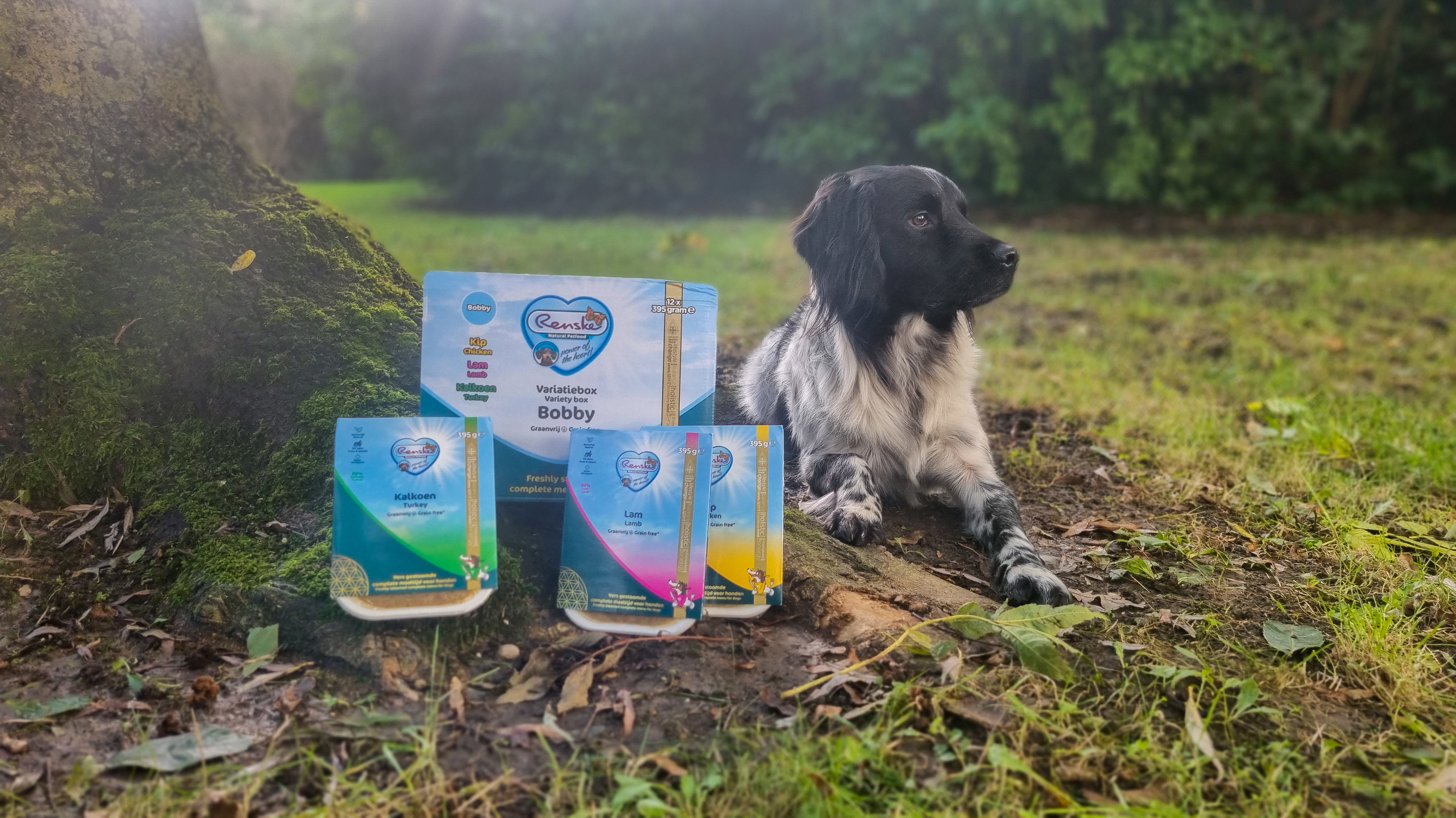 Renske Variety box Bobby Grain Free freshly steamed våtfoder hund (bägare)