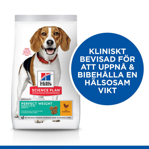 Hill's Adult Perfect Weight Medium hundfoder med kyckling