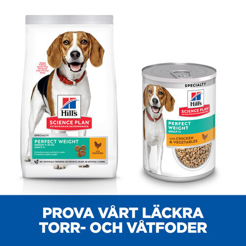 Hill's Adult Perfect Weight Medium hundfoder med kyckling