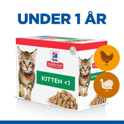 Hill's Kitten Poultry Selection våtfoder katt med kyckling och kalkon kombipack (85 g)