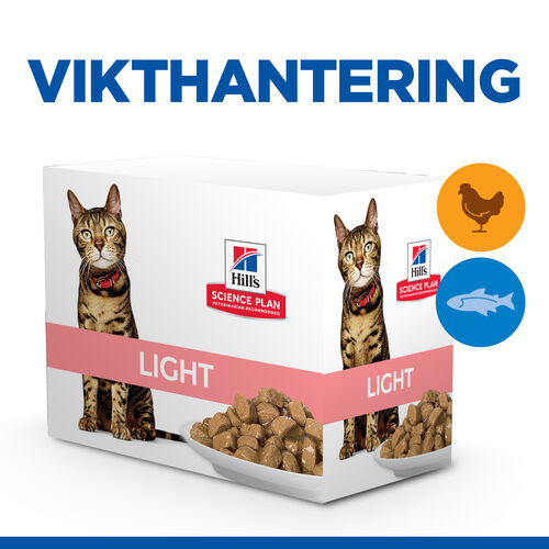 Hill's Adult Light våtfoder katt med kyckling och havsfisk kombipack (85 g)