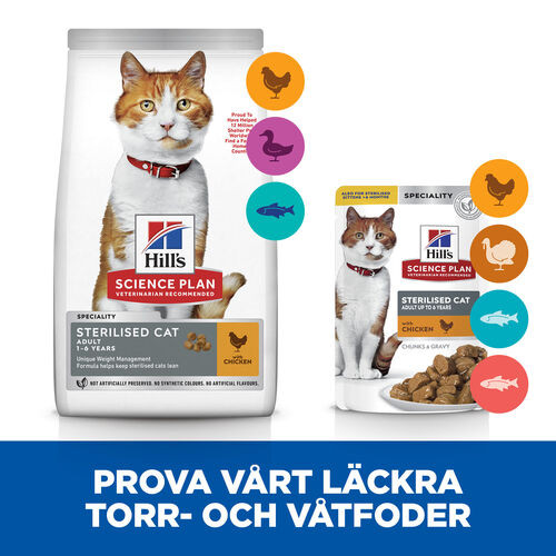 Hill's Adult Sterilised Cat våtfoder katt med kyckling & lax kombipack (85 g)