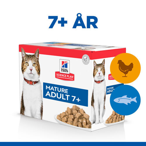 Hill's Mature Adult 7+ våtfoder katt med kyckling & havsfisk kombipack (85 g)