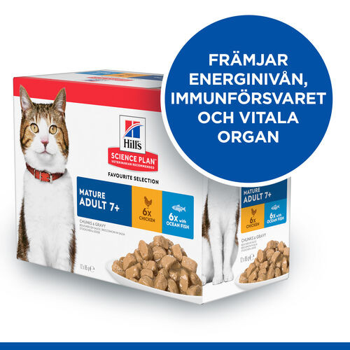 Hill's Mature Adult 7+ våtfoder katt med kyckling & havsfisk kombipack (85 g)