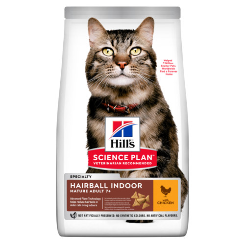 Hill's Mature Adult 7+ Hairball Indoor kattfoder med kyckling