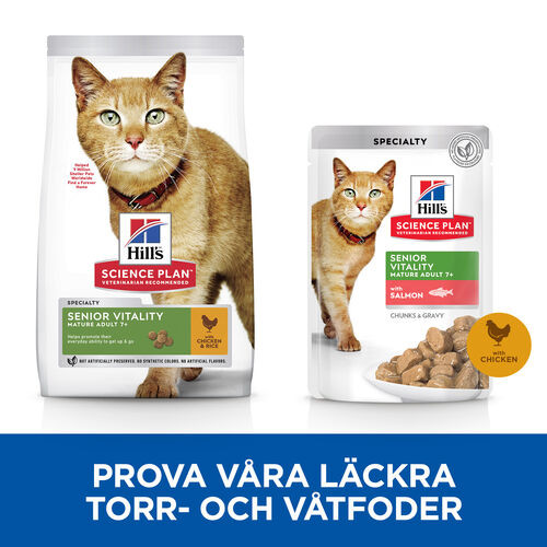 Hill's Mature Adult Senior Vitality kattfoder med kyckling och ris