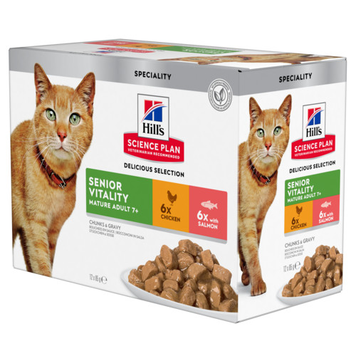 Hill's Mature Adult Senior Vitality våtfoder katt kombipack (85 g)