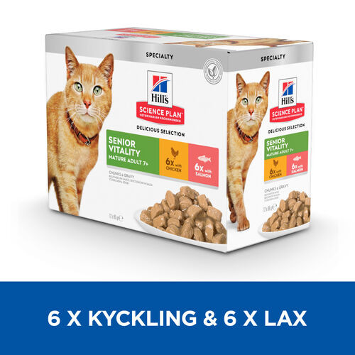 Hill's Mature Adult Senior Vitality våtfoder katt kombipack (85 g)