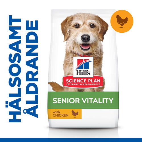 Hill's Mature Adult Senior Vitality Small & Mini hundfoder med kyckling