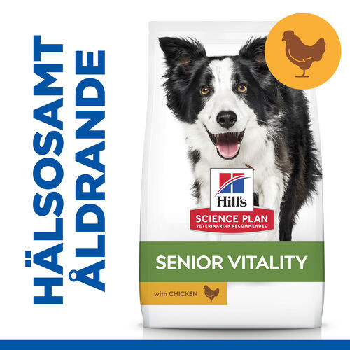 Hill's Mature Adult Senior Vitality Medium hundfoder med kyckling