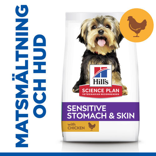 Hill's Adult Sensitive Stomach & Skin Small & Mini hundfoder med kyckling