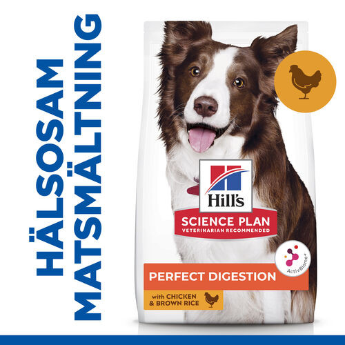 Hill's Adult Perfect Digestion Medium hundfoder med kyckling & råris