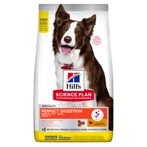 Hill's Adult Perfect Digestion Medium hundfoder med kyckling & råris
