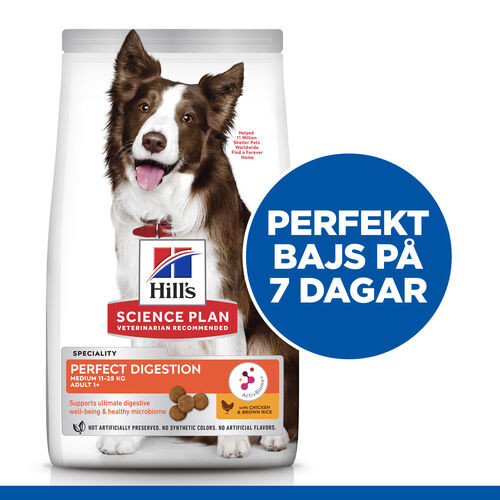 Hill's Adult Perfect Digestion Medium hundfoder med kyckling & råris