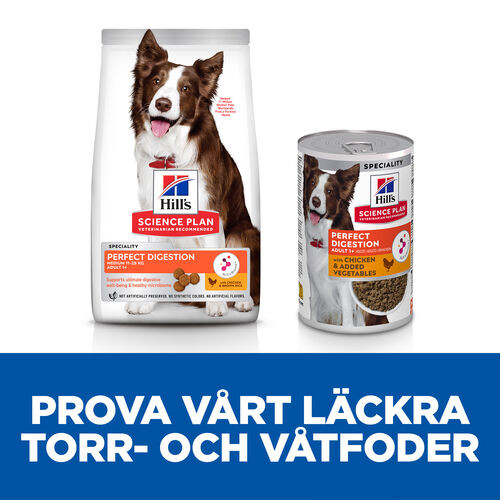 Hill's Adult Perfect Digestion mit Huhn Hunde-Nassfutter 363g Dosen