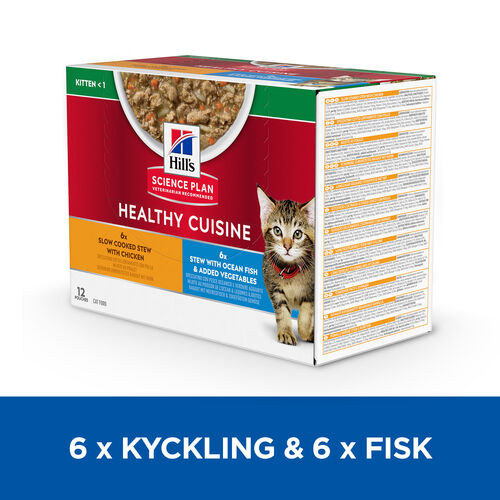 Hill's Healthy Cuisine Kitten Ragout mit Huhn & Gemüse, mit Meeresfisch & Gemüse Multipack