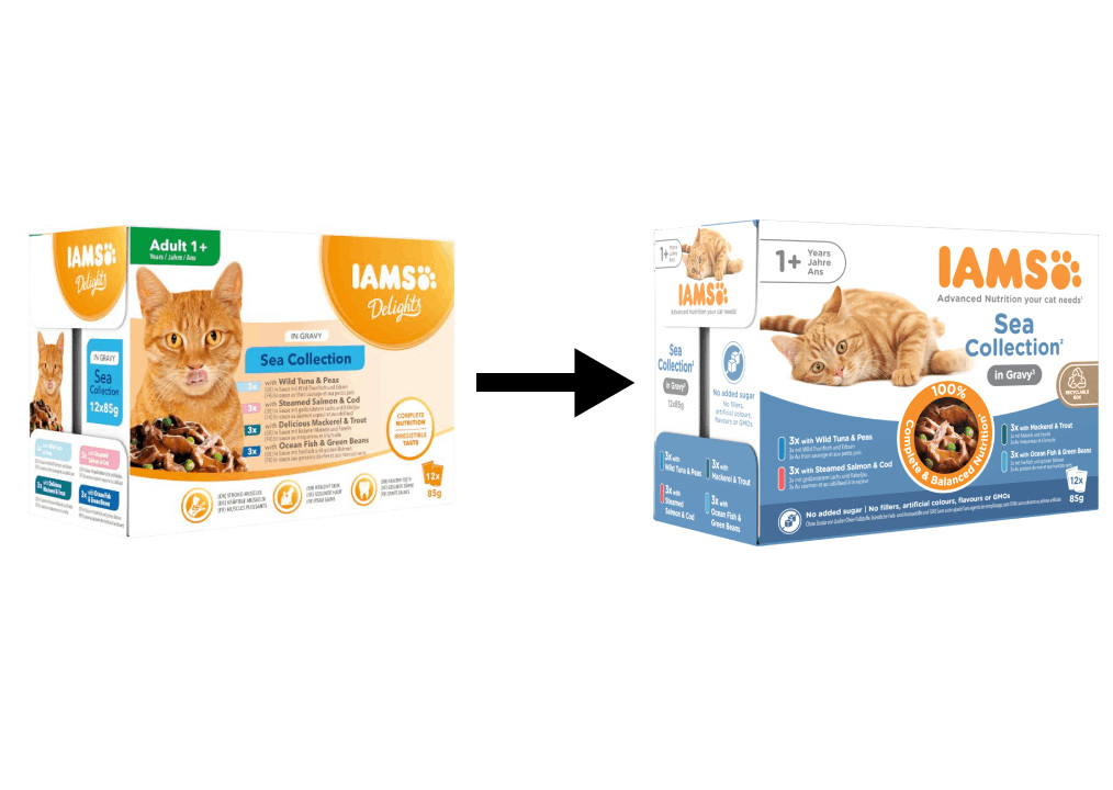 Iams Delights Adult Sea Collection i sås våtfoder katt (12x85 g)