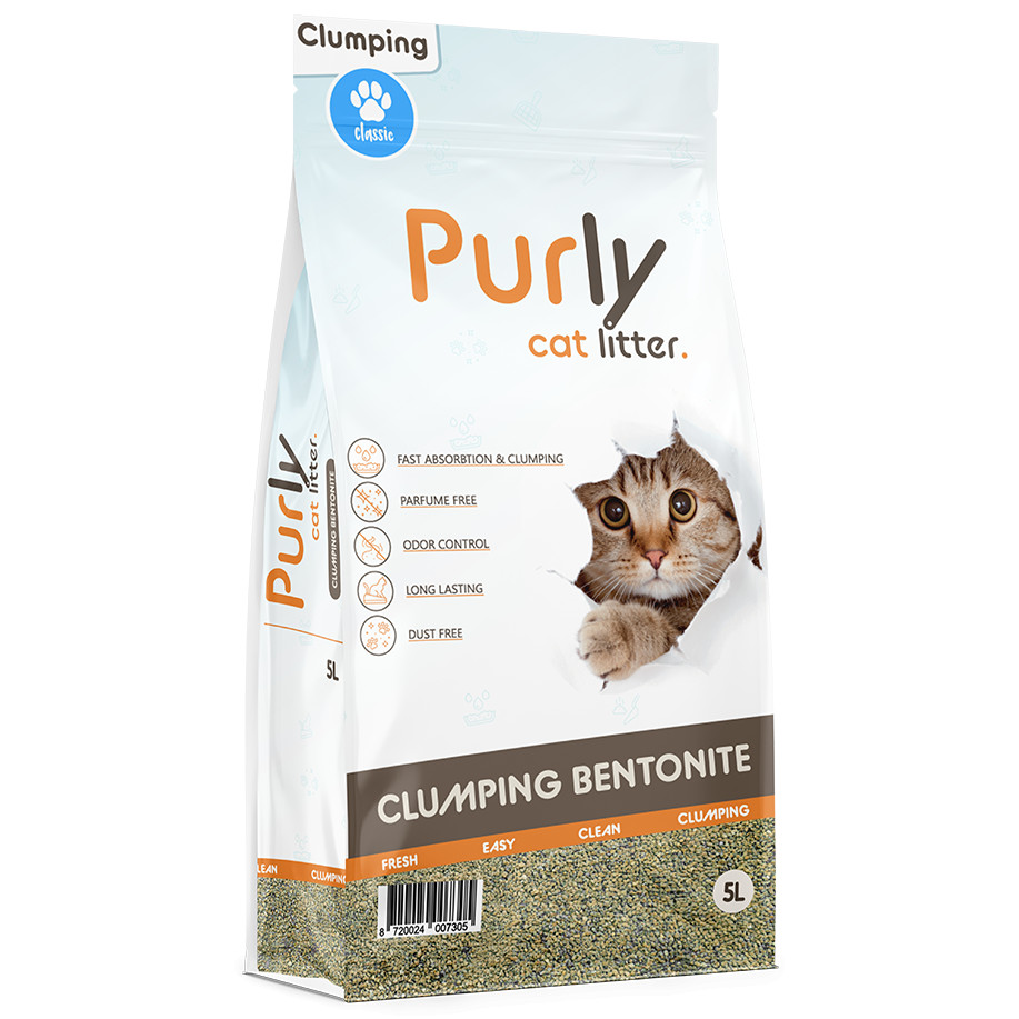 Purly Clumping bentoniet kattenbakvulling Natural