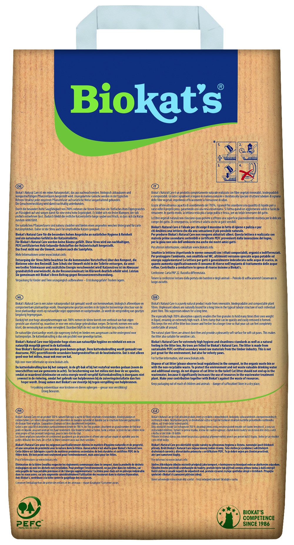 Biokat‘s Natural Care klontvormend kattengrit 8L