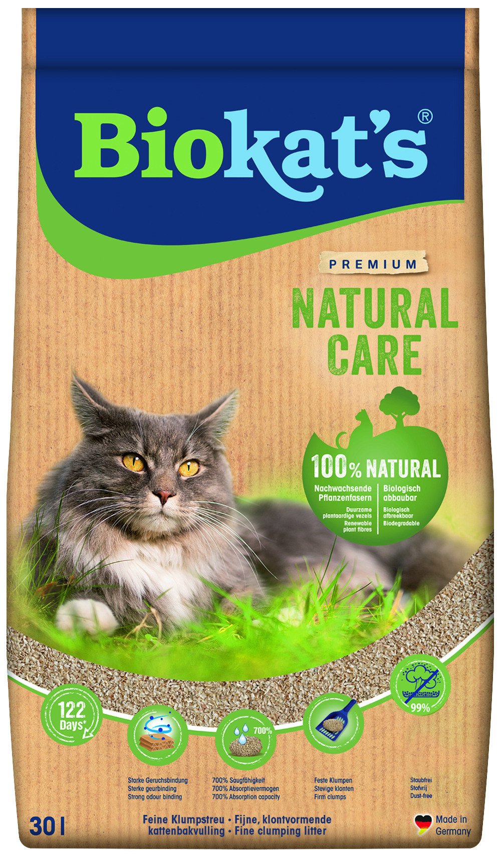 Biokat‘s Natural Care klontvormend kattengrit 8L